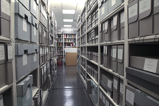 The stacks of the Corporate Archives in AP Headquarters